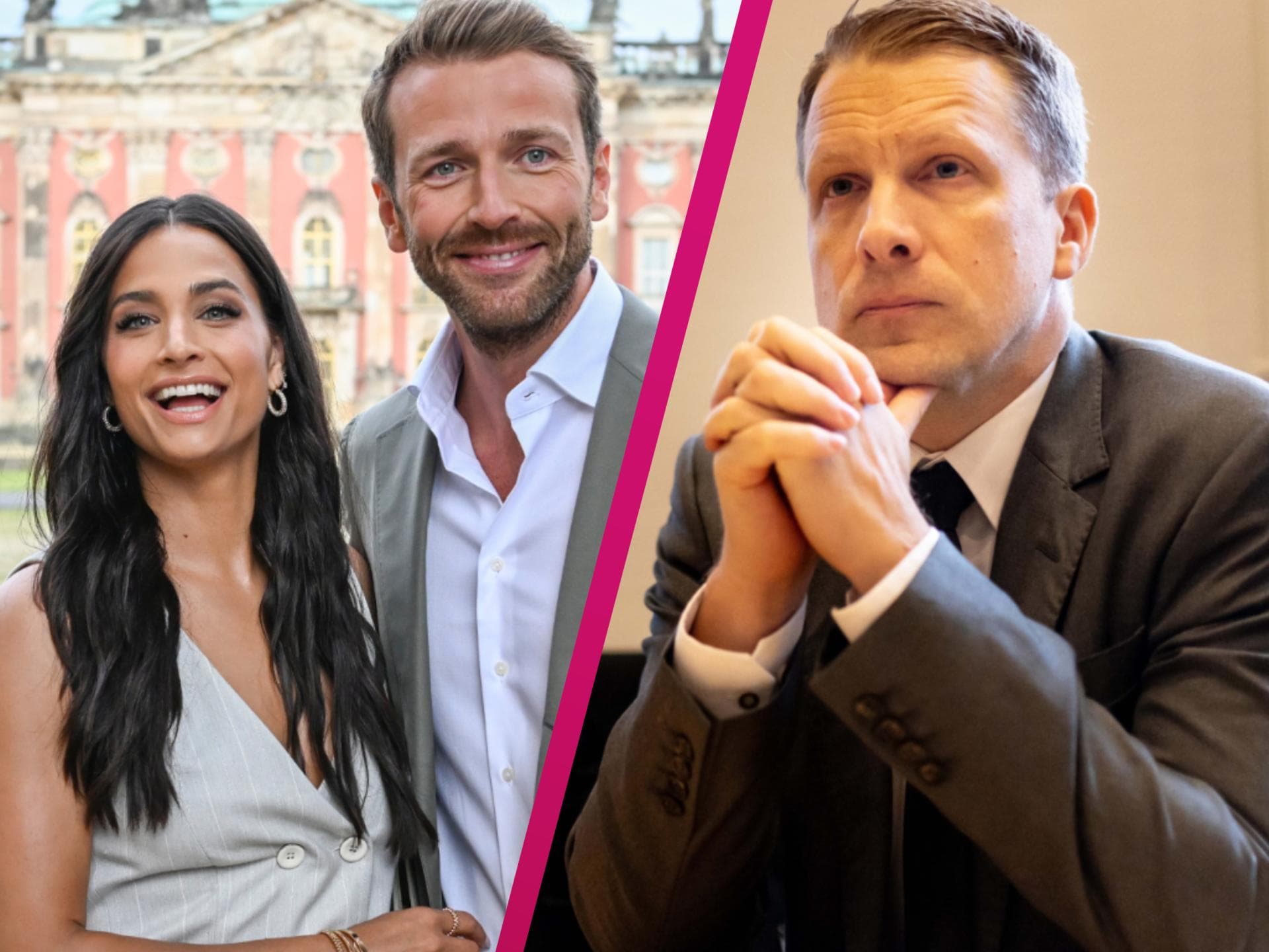 Collage Amira Pocher und Christian Düren und Oliver Pocher