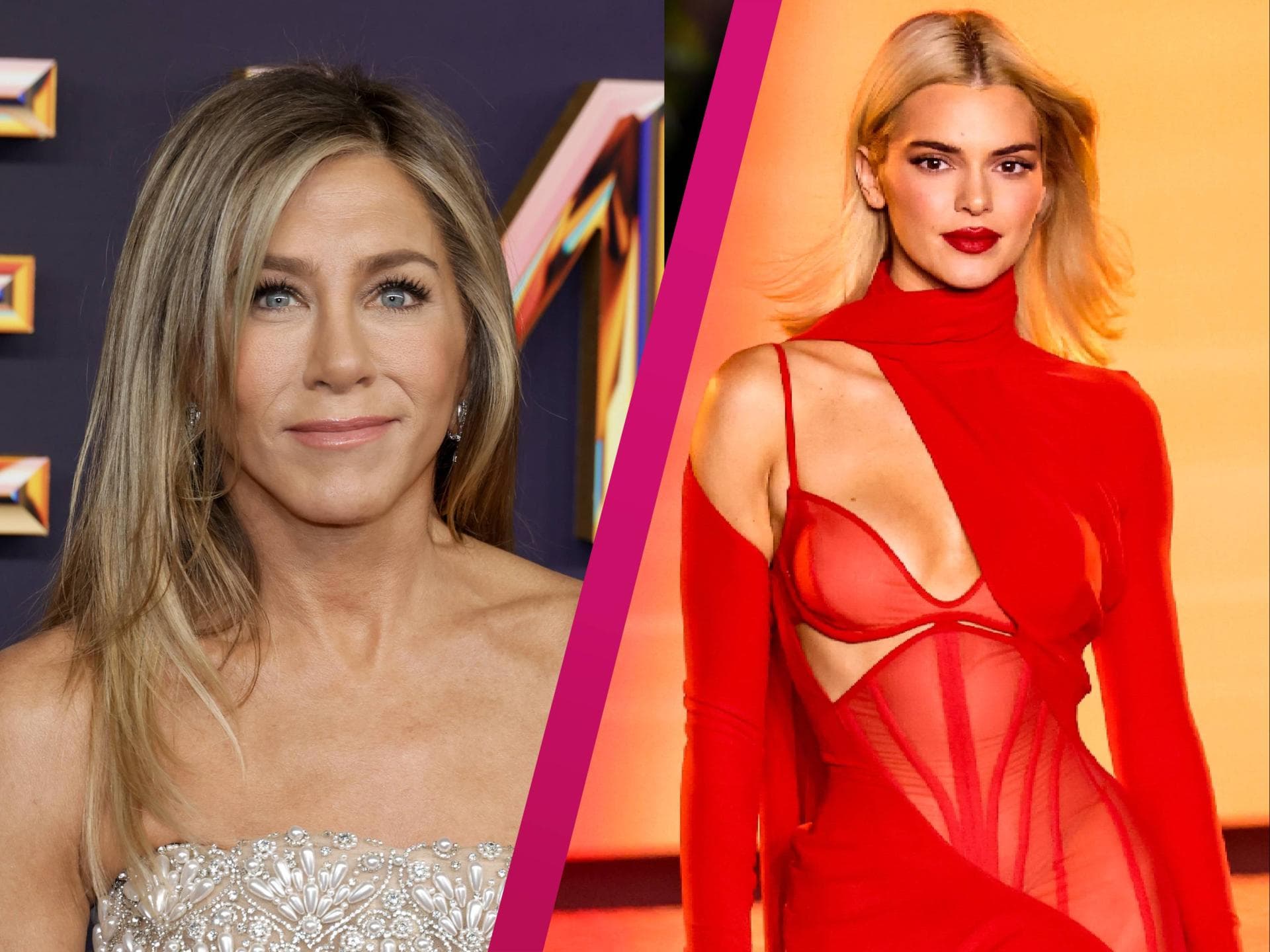 Nachtpflege der Stars Collage von Jennifer Aniston und Kendall Jenner