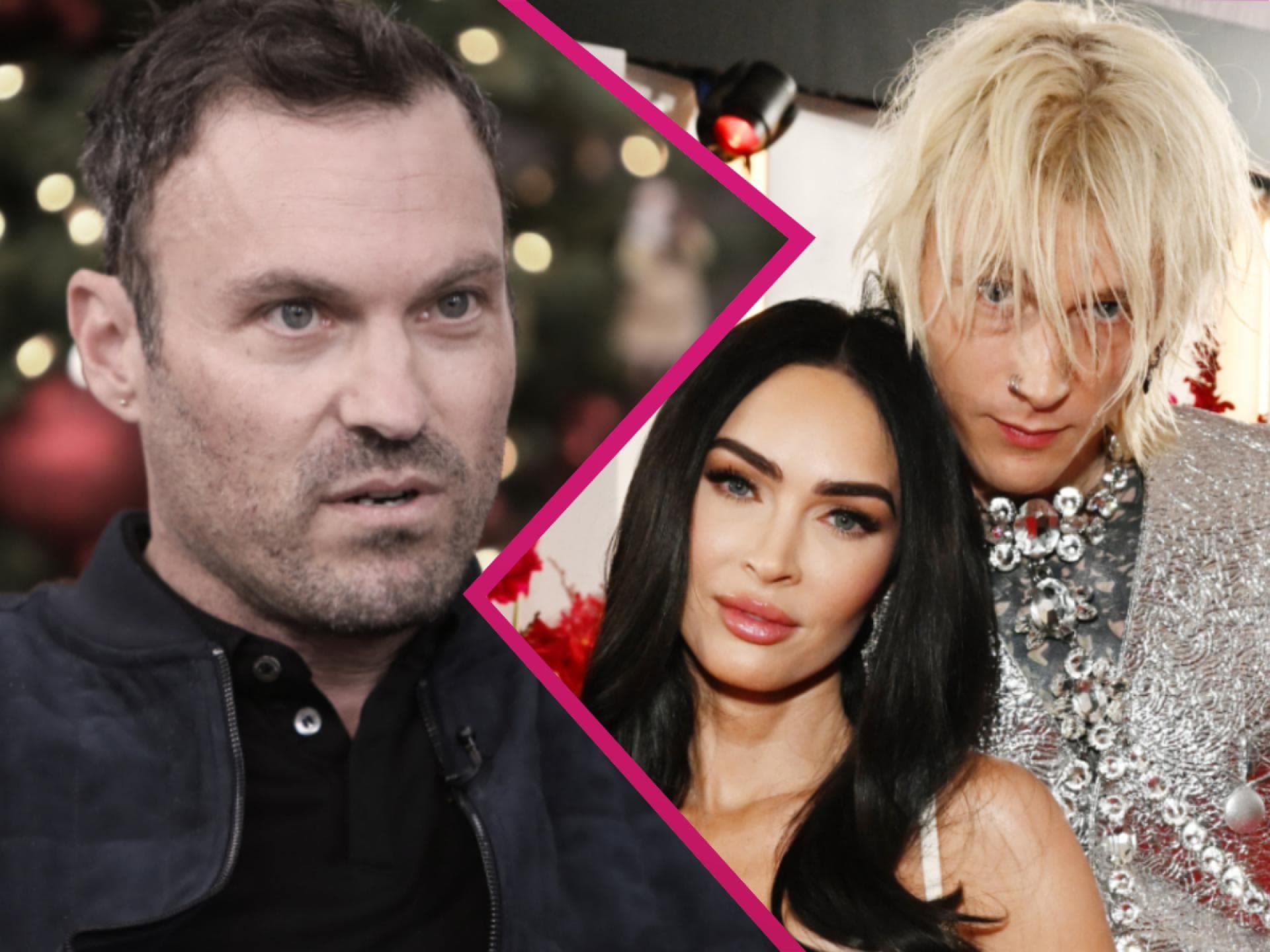 Brian Austin Green, Megan Fox, Machine Gun Kelly; Collage