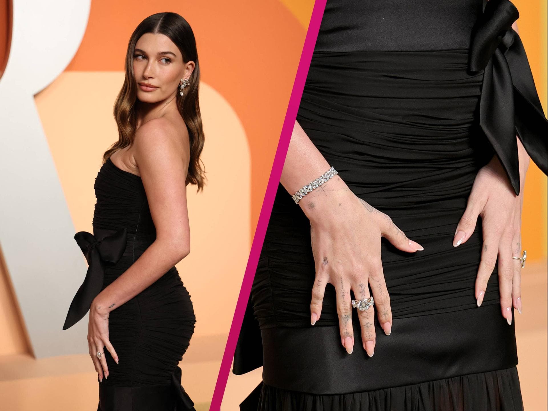 Hailey Bieber Oscars Maniküre Hailey Bieber Nagellack