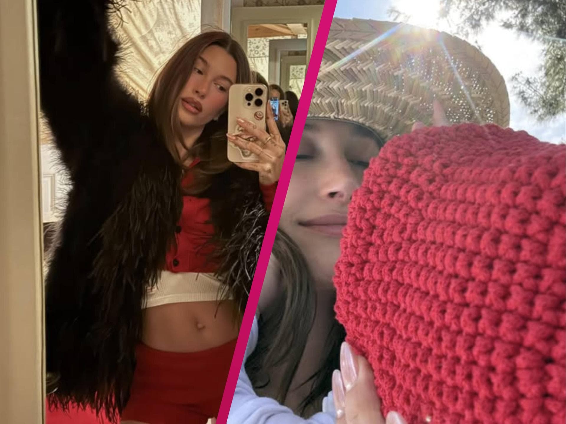 Hailey Bieber Nagellack Glazed Donut Hailey Bieber Selfie