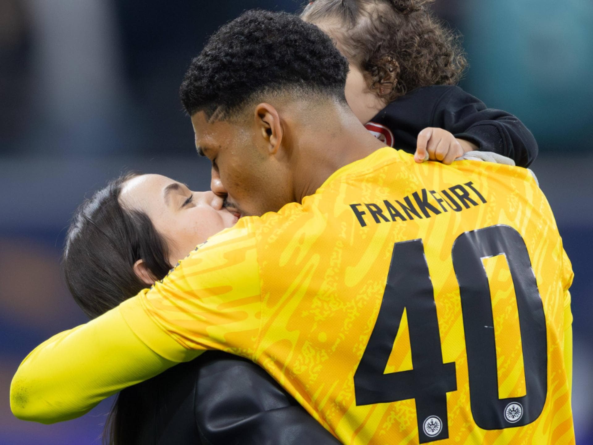 Kaua Santos mit seiner Frau und Tochter