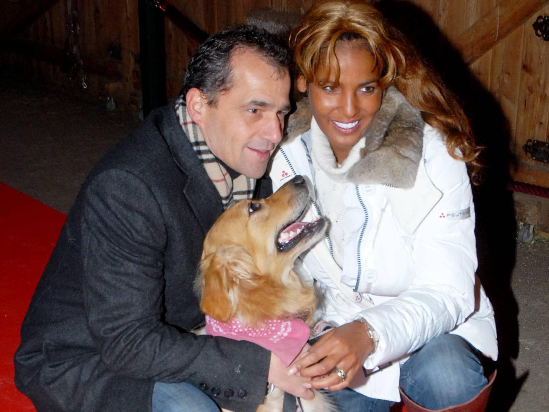 Nadja Abd el Farrag und ihr Ex-Freund Thomas Schnöll mit einem Hund