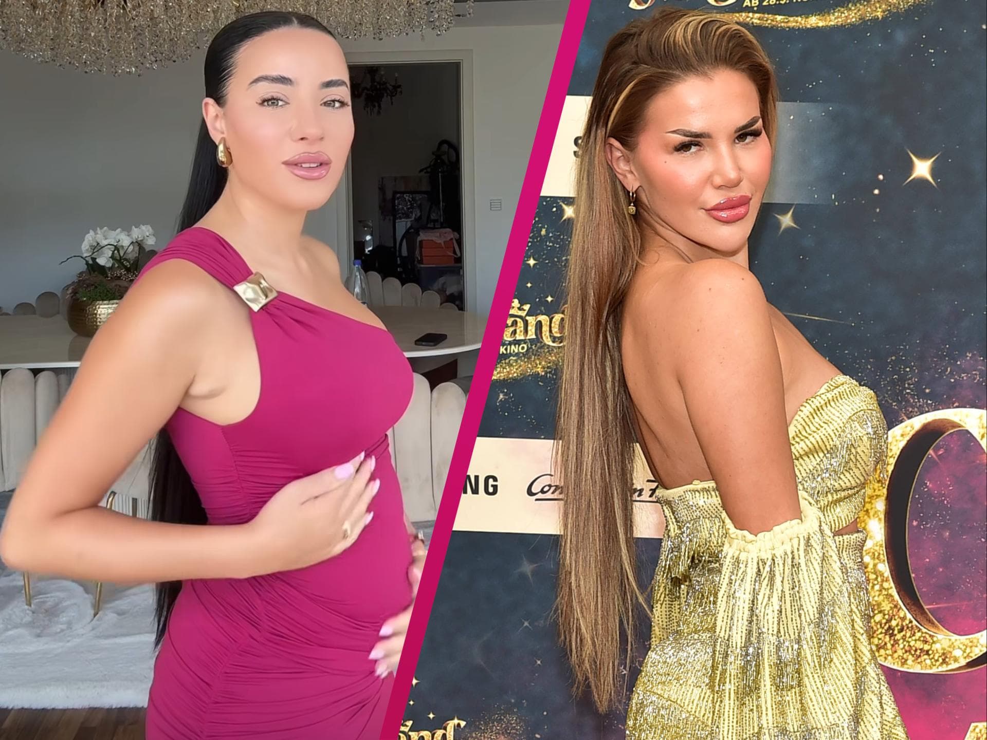 Leyla Lahouar zeigt ihren Bauch, Kim Virginia Hartung von der Seite