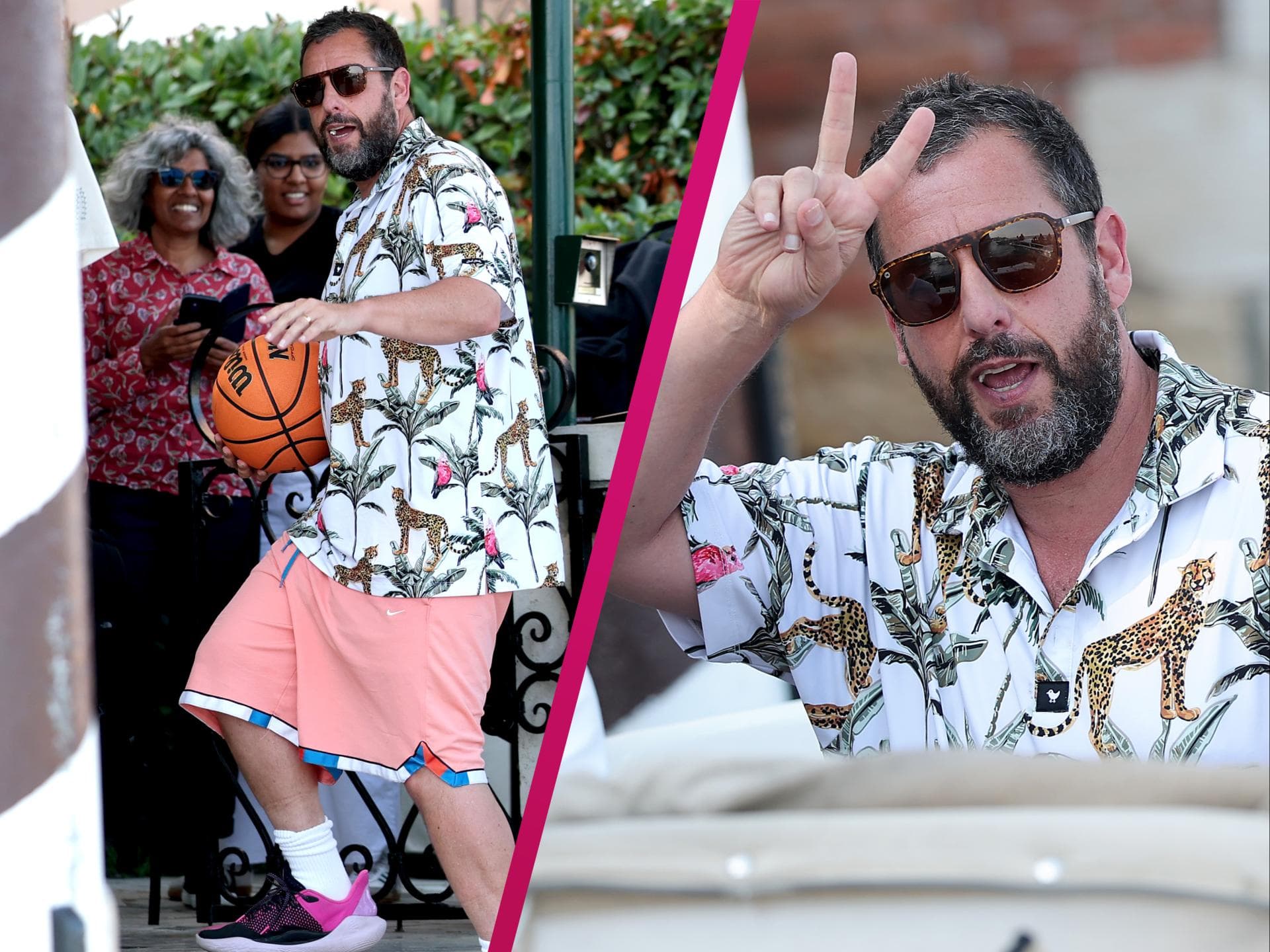 Filmfestspiele Venedig: Adam Sandler in Hawaiihemd mit Basketball