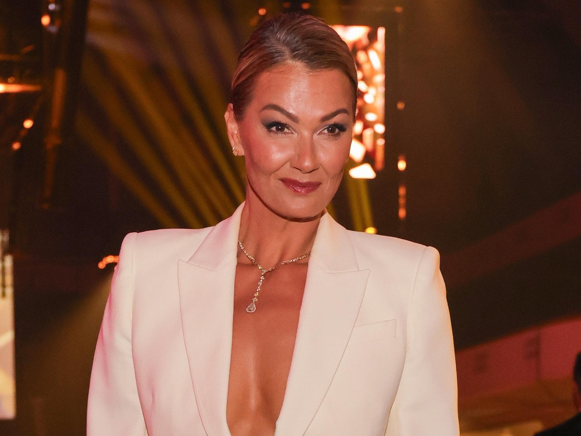 Franziska von Almsick mit tiefem Ausschnitt