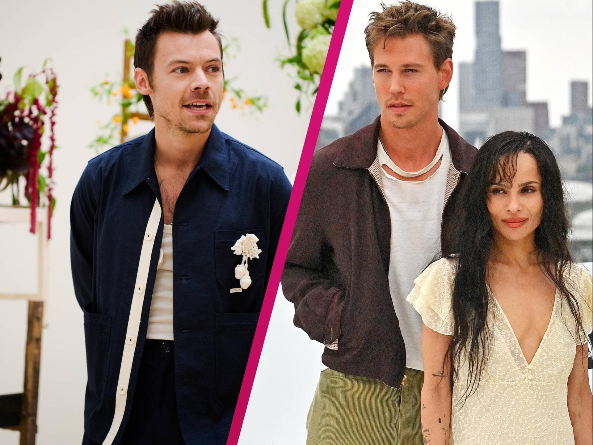 Harry Styles mit Austin Butler und Zoe Kravitz