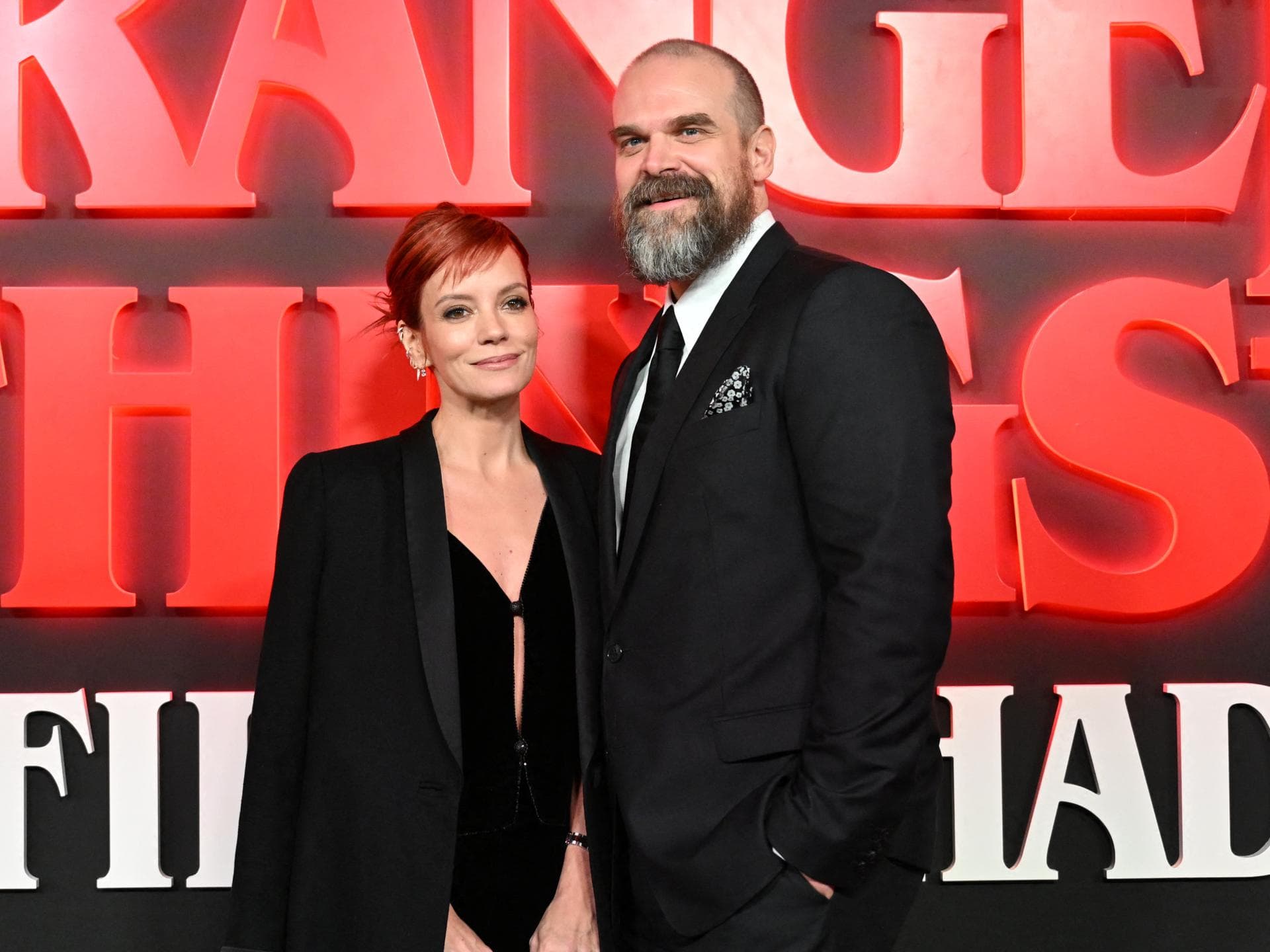 Lily Allen und Ex-Mann David Harbour bei der "Stranger Things"-Premiere im Jahr 2014