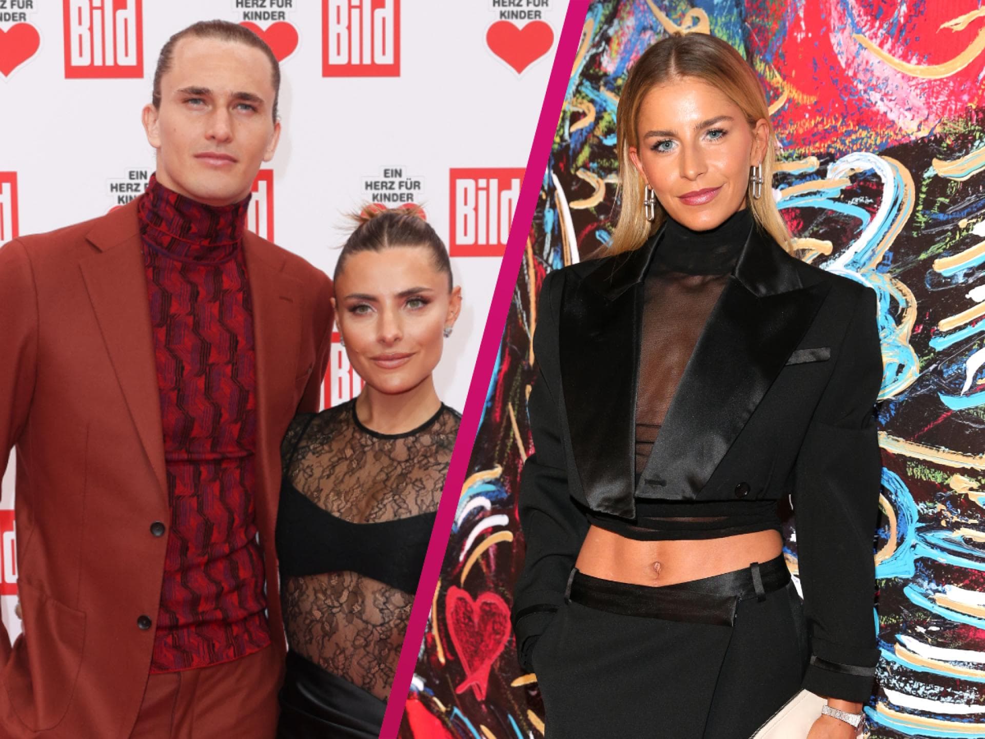 Alex Zverev mit Sophia Thomalla, Caro Daur Collage