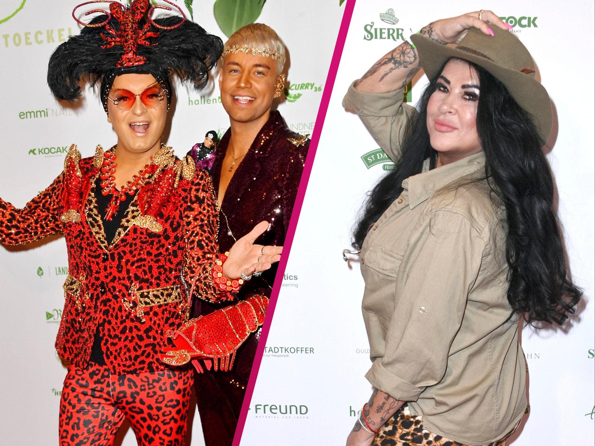 Julian F. M. Stoeckel, Marcell Damaschke und Iris Katzenberger auf der 10. Dschungelparty von Julian Stoeckel in Berlin