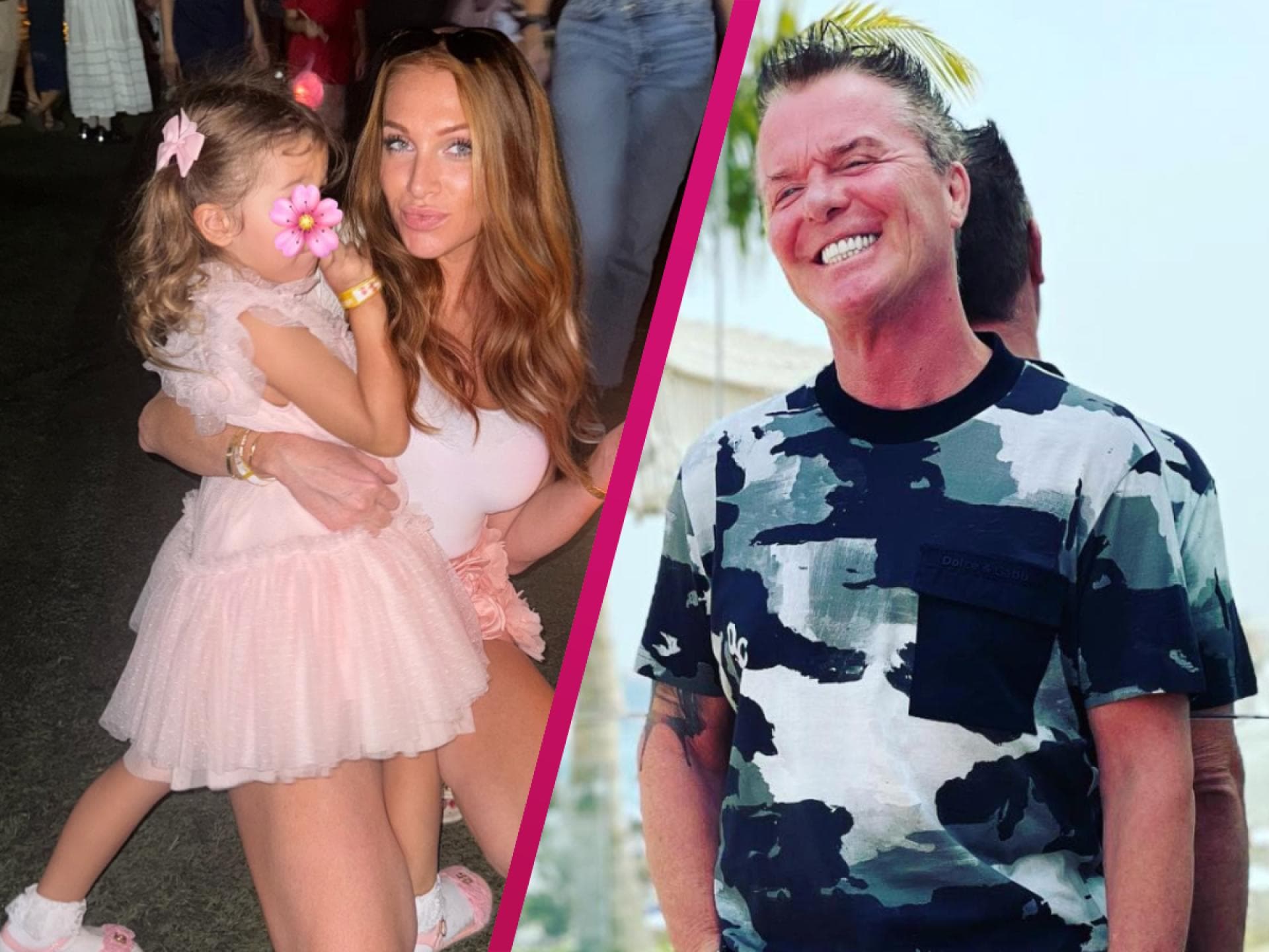 Georgina Fleur mit ihrer Tochter und Prinz Marcus von Anhalt Collage