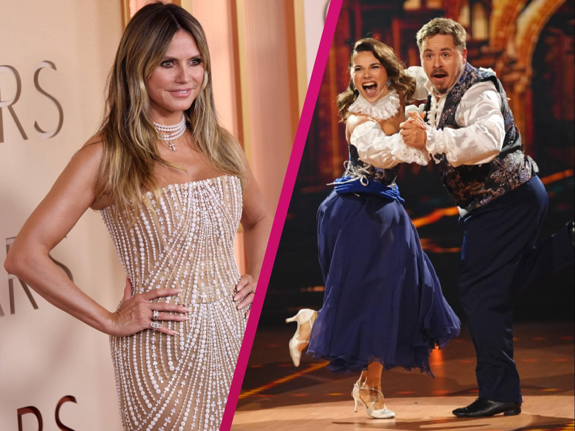 Heidi KLum lächelt, Gustav Schäfer bei Lets Dance