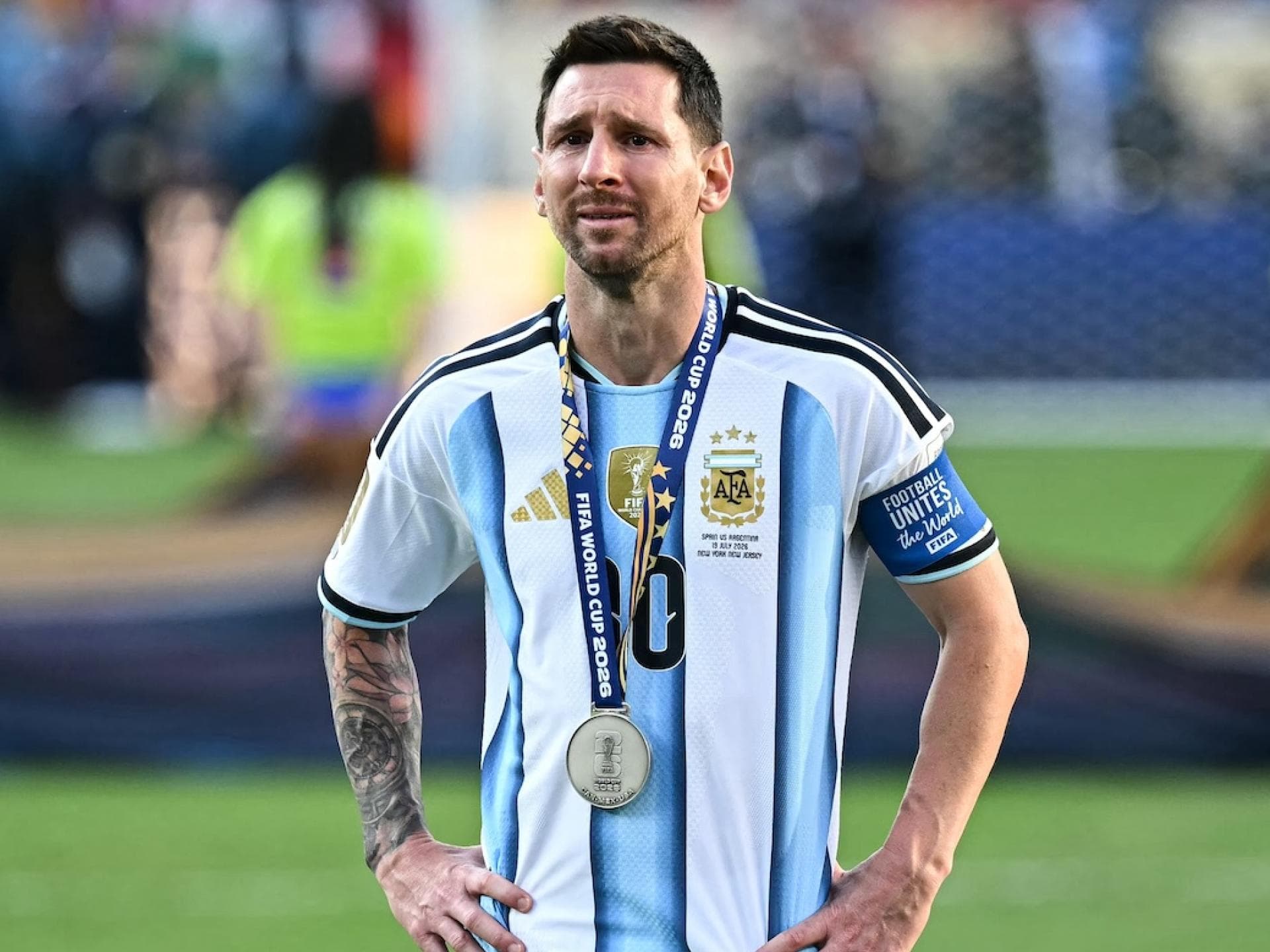 Lionel Messi traurig bei WM-Spiel