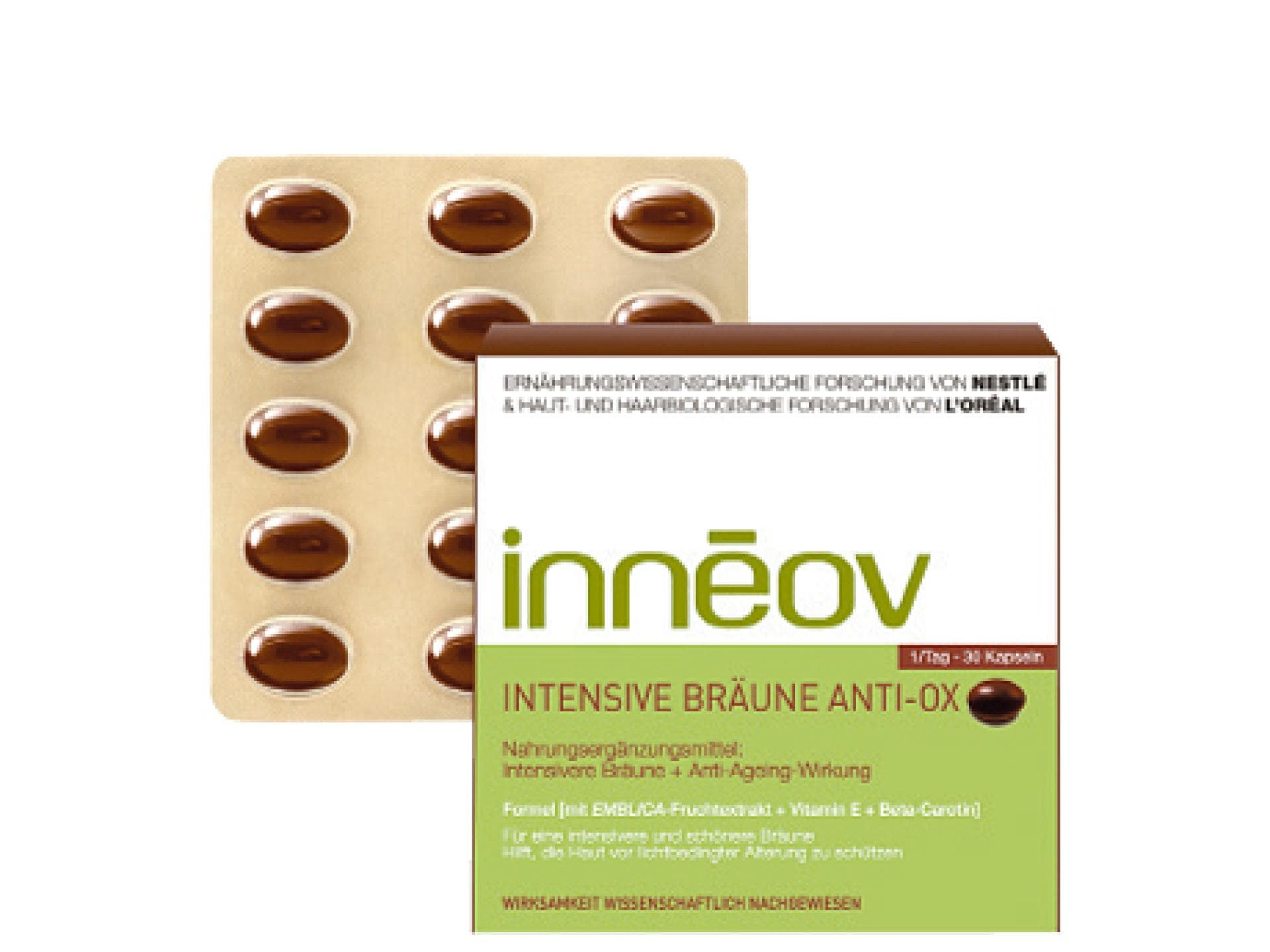 Intensive Bräune Anti-Ox von Innéov,´­ 30 Kapseln´­ zum Ein´­nehmen ca. 20 Euro