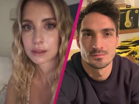 Cathy Hummels weint, daneben ein Selfie von Mats Hummels