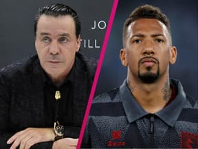 Till Lindemann und Jerome Boateng gucken ernst