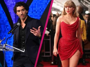 Justin Baldoni am Pult Taylor Swift auf rotem Teppich