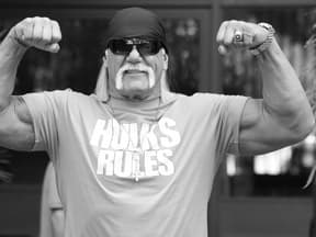 Hulk Hogan schwarz-weiß