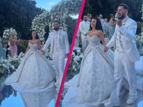 Leyla und Mike Heiter kurz nach der Trauung auf ihrer Hochzeit