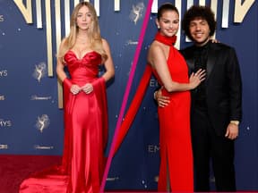 Sydney Sweeney und Selena Gomez und Benny Blanco bei den Emmy Awards 2025