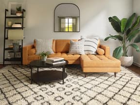 Wohnzimmer mit stylischem Teppich