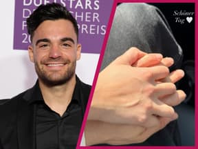 Stefano Zarrella lächelt, hält Händchen Collage