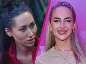Samira Yavuz iim Dschungel, Emma Fernlund vor lila Hintergrund