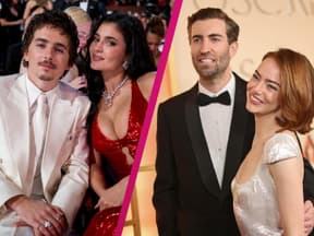 Collage Pärchen Oscars 2026 Timothee Charlamet und Emma Stone und Kylie Jenner