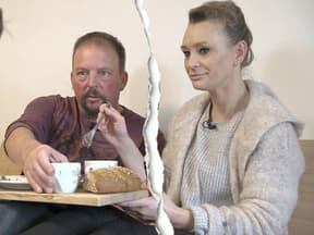 Andreas und Katarina beim Frühstück