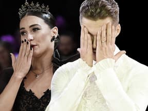 Renata Lusin macht Luftkuss, Valentin Lusin hält Hände vors Gesicht