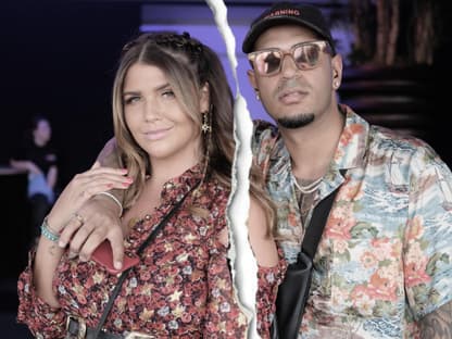 Novalanalove und DJ Yeezy Arm in Arm mit Riss zwischen ihnen