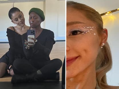 Ariana Grande bei den Dreharbeiten zu "Wicked" mit Cynthia Erivo