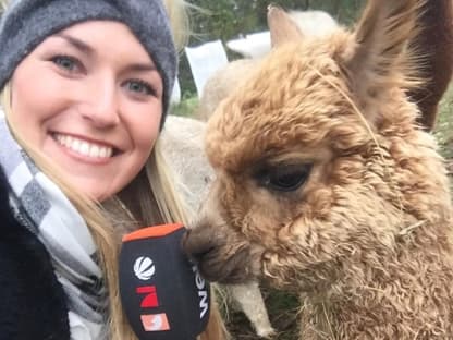 Daniela Will mit Alpaka.