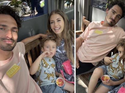 Mats Hummels ist mit Sohn Ludwig und Ex-Frau Cathy Hummels ein Eis essen