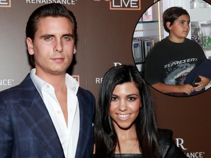 Scott Disick und Kourtney Kardashian und Sohn Mason (Fotomontage)