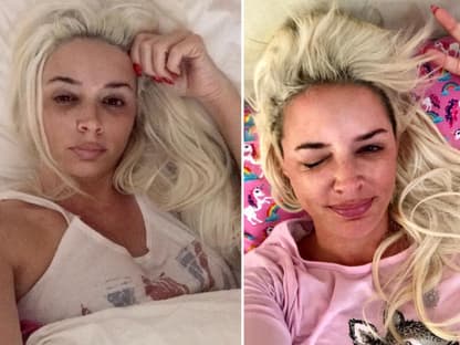 Daniela Katzenberger ungeschminkt im Bett