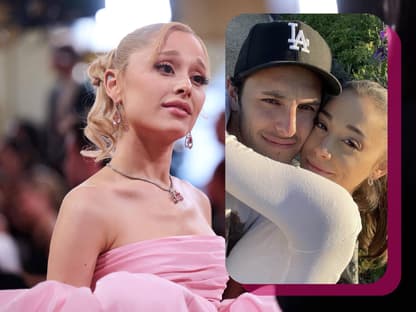 Ariana Grande sieht traurig aus, daneben ein Selfie mit Dalton Gomez