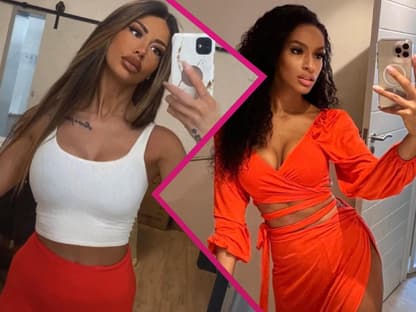 Christina Dimitriou und Cecilia Asoro mit Blitz zwischen ihnen