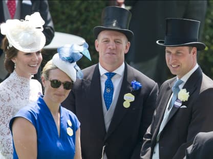 Prinzessin Kate und Prinz William mit Zara und Mike Tindall.