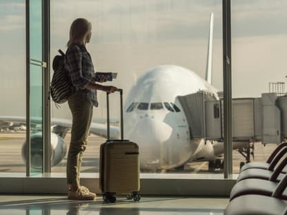 Reisen in 2025 Frau am Flughafen