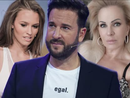 Laura Müller, Michael Wendler und Claudia Norberg schauen ernst