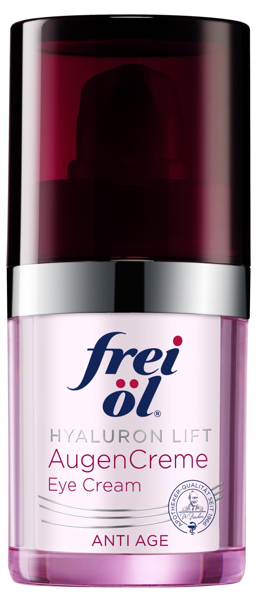 „Hyaluron Lift Augen-Creme“ von Frei Öl, ca 20 Euro