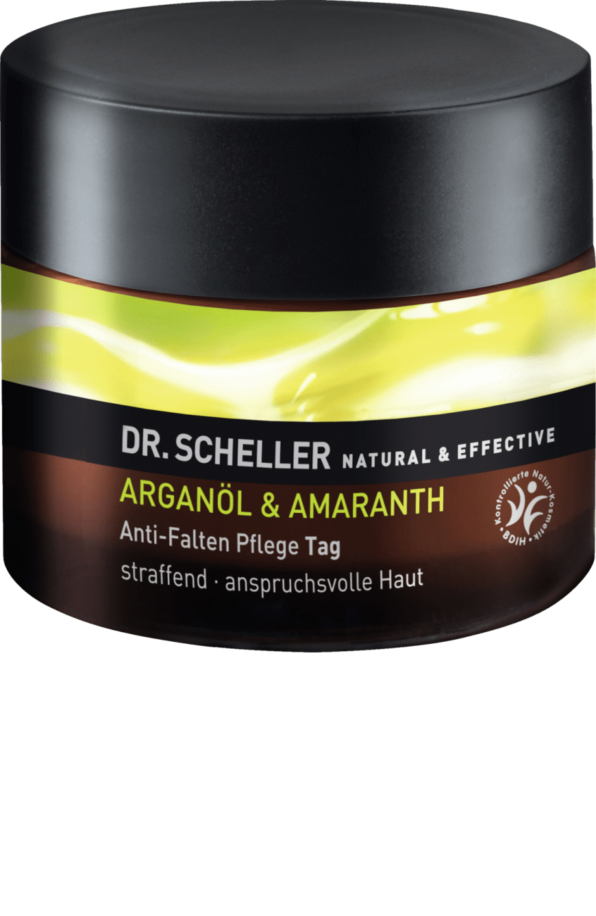 „Anti-Falten Pflege Tag“ von Dr. Scheller, mit Arganöl & Amaranth, ca. 9 Euro