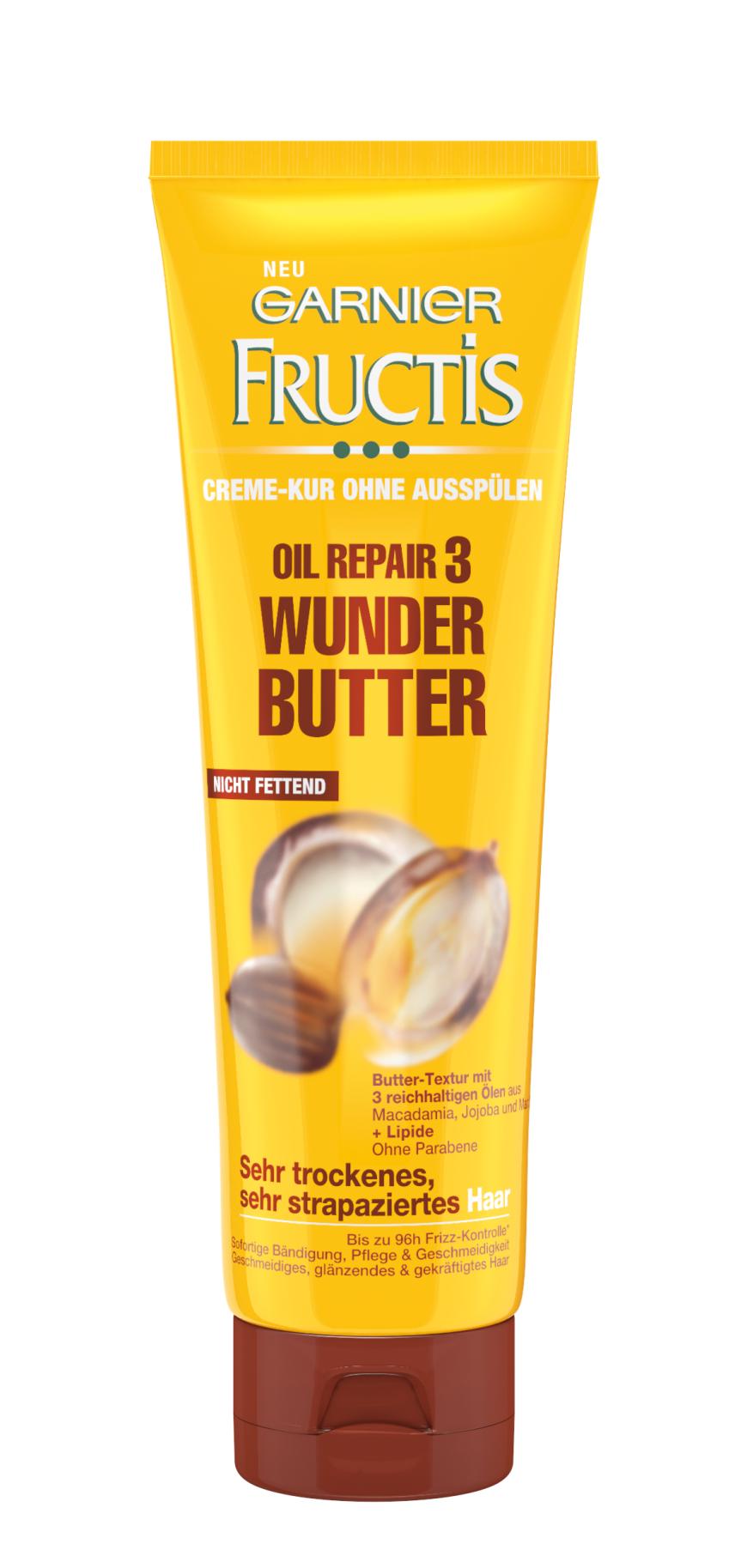 „Fructis Oil Repair 3 Wunder Butter Creme-Kur ohne Ausspülen“ von Garnier, ca. 5 Euro
