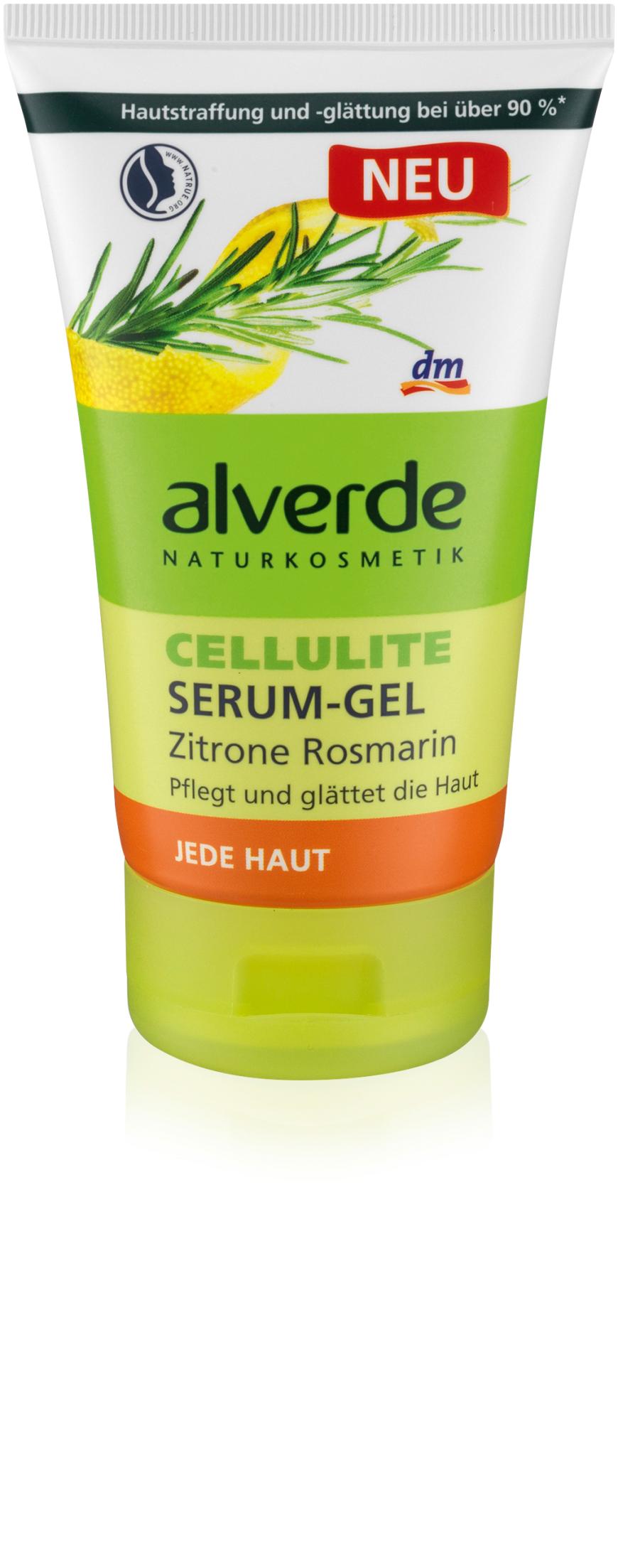ANTI-DELLEN: „Cellulite Serum-Gel“ von Alverde, ca. 5 Euro, bei DM