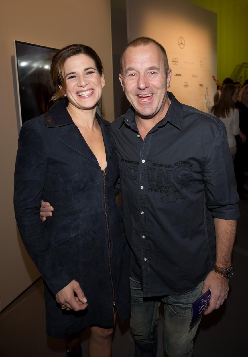 Auch Schauspieler Heino Ferch und seine Frau Marie-Jeanette besuchten die Show von Laurel auf der MBFWB