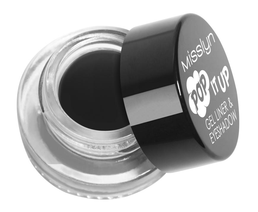 „Pop it up“– Gel Liner und Eyeshadow von Misslyn, in „Black Outlines“, ca. 6 Euro