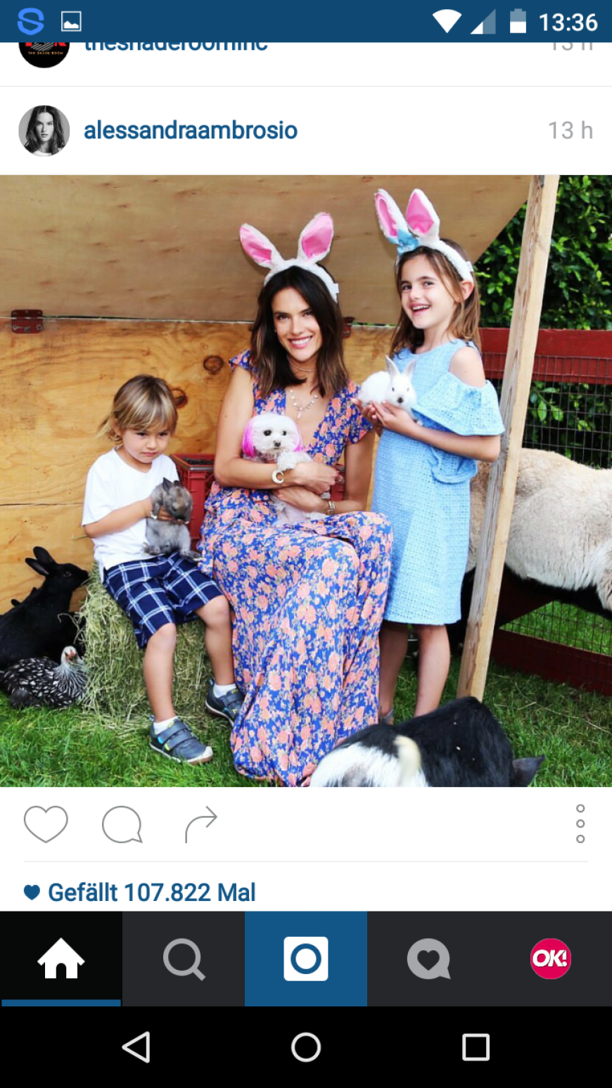Model Alessandra Ambrosio überrascht ihre Kinder an Ostern mit einem ganzen Streichelzoo.
