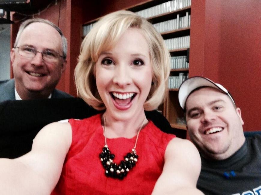 Alison Parker und Adam Ward mit ihrem Kollegen Joe Dashiell (li.).