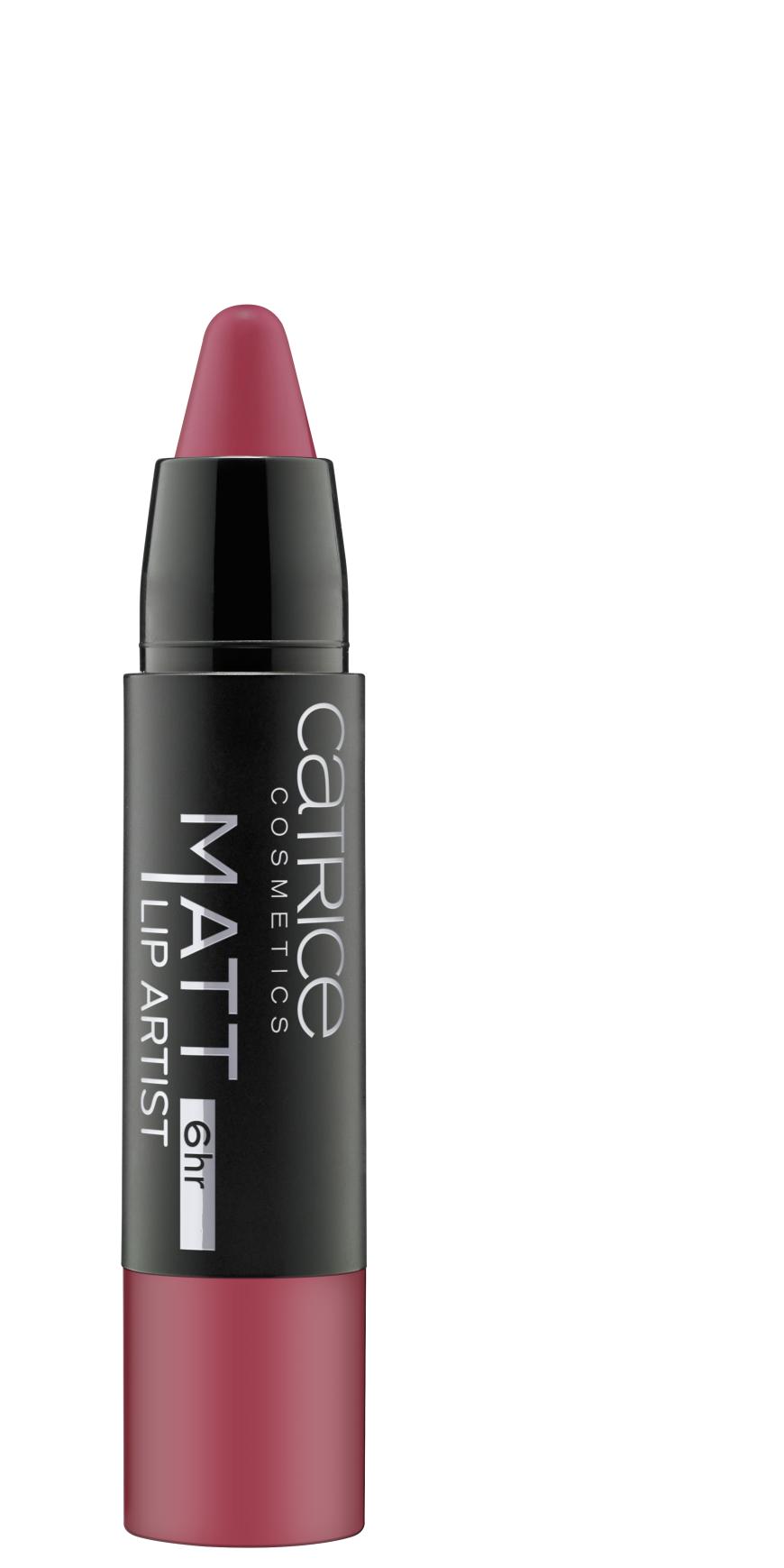 „Matt 6hr Lip Artist“ von Catrice, in der Variante „Barberry Hopping“, für samtige Lippen, ca. 5 Euro